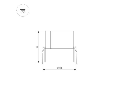 Встраиваемый светодиодный светильник Arlight S-Atlas-Built-R58-10W Warm3000 035454