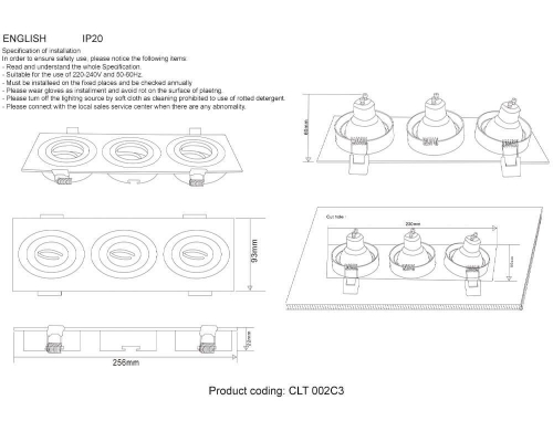 Встраиваемый светильник Crystal Lux CLT 002C3 WH