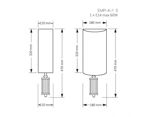 Бра Kutek Mood Empoli EMP-K-1-(Z)-II