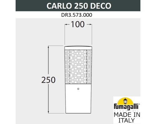 Ландшафтный фонарь Fumagalli CARLO DECO черный, прозрачный DR3.573.000.AXU1L