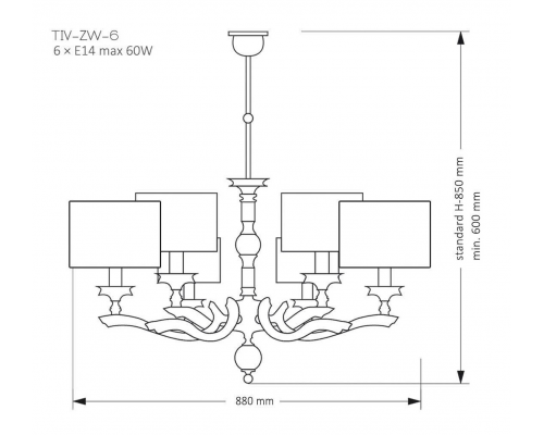 Люстра Kutek Mood Tivoli TIV-ZW-6 (N)