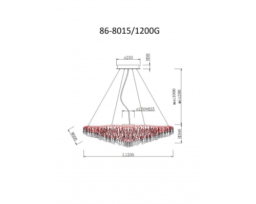 Люстра подвесная Garda Decor Капли 86-8015/1200G