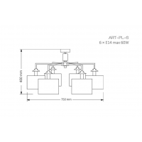 Люстра Kutek ARTU ART-PL-6(N)