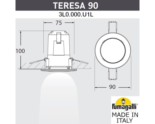 Уличный встраиваемый светильник FUMAGALLI TERESA 90 3L0.000.000.WYU1L