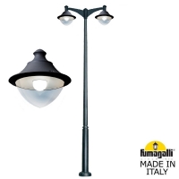 Парковый фонарь FUMAGALLI EKTOR 4000/MIDIPILAR/VIVI 2L LED-HIP черный, прозрачный V50.372.A20.AXH27