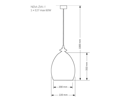 Светильник подвесной Kutek NEMI NEM-ZW-1(Z)