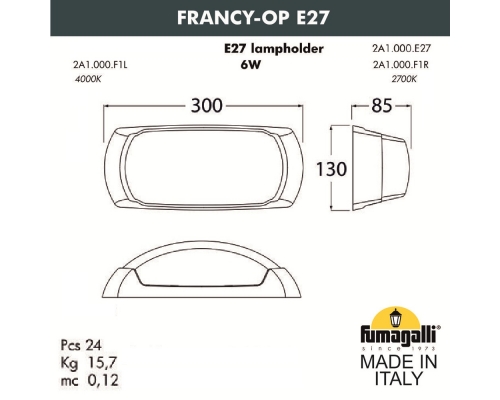 Настенный светильник FUMAGALLI FRANCY белый, бежевый 2A1.000.000.WYF1R