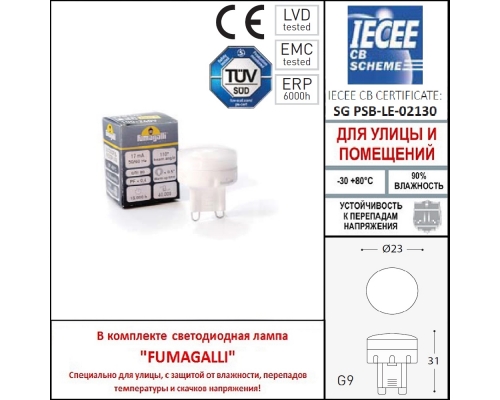 Фасадный светильник Fumagalli MAMETE черный, прозрачный 1A3.000.000.AXZ1L